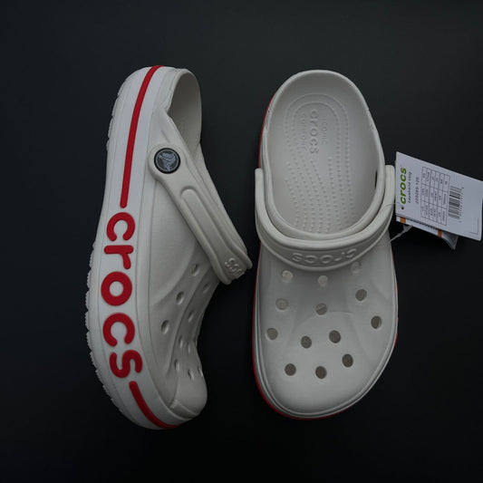 Crocs Bayaband Clogs (White-Red)